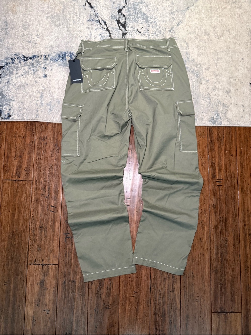 True Religion Ricky Cargo Pants Olive Green – Size 36 NWT